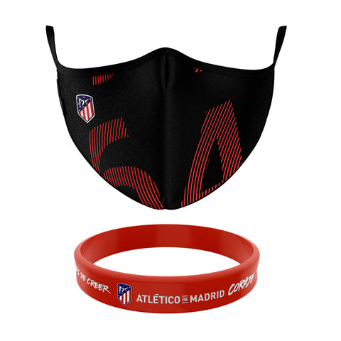 Cubrebocas + Pulsera Atlético de Madrid Oficial Cubrebocas + Pulsera Atlético de Madrid Oficial