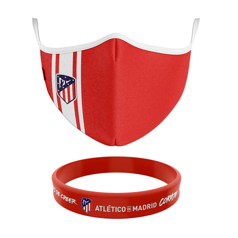 Cubrebocas + Pulsera Atlético de Madrid Oficial Cubrebocas + Pulsera Atlético de Madrid Oficial
