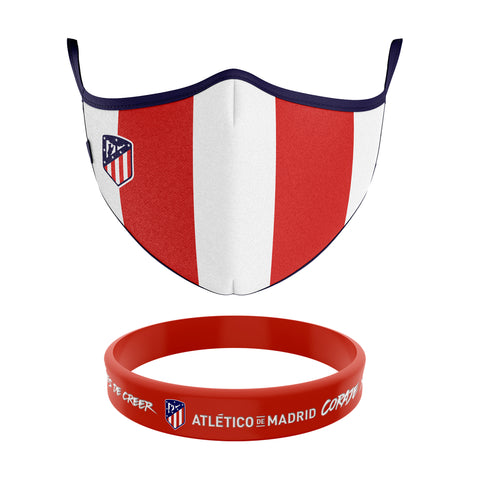 Cubrebocas + Pulsera Atlético de Madrid Oficial Cubrebocas + Pulsera Atlético de Madrid Oficial