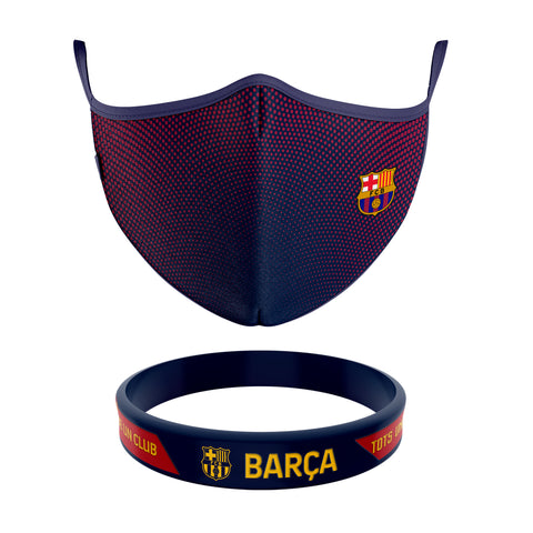 Cubrebocas + Pulsera Barcelona Oficial Cubrebocas + Pulsera Barcelona Oficial