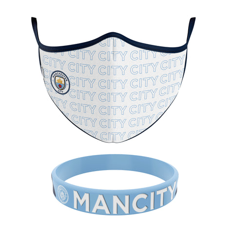 Cubrebocas + Pulsera Manchester City Oficial Cubrebocas + Pulsera Manchester City Oficial