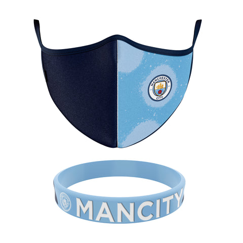 Cubrebocas + Pulsera Manchester City Oficial Cubrebocas + Pulsera Manchester City Oficial
