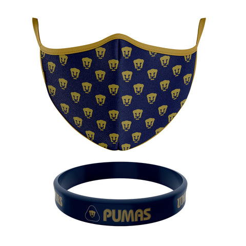 Cubrebocas + Pulsera Pumas Oficial Cubrebocas + Pulsera Pumas Oficial