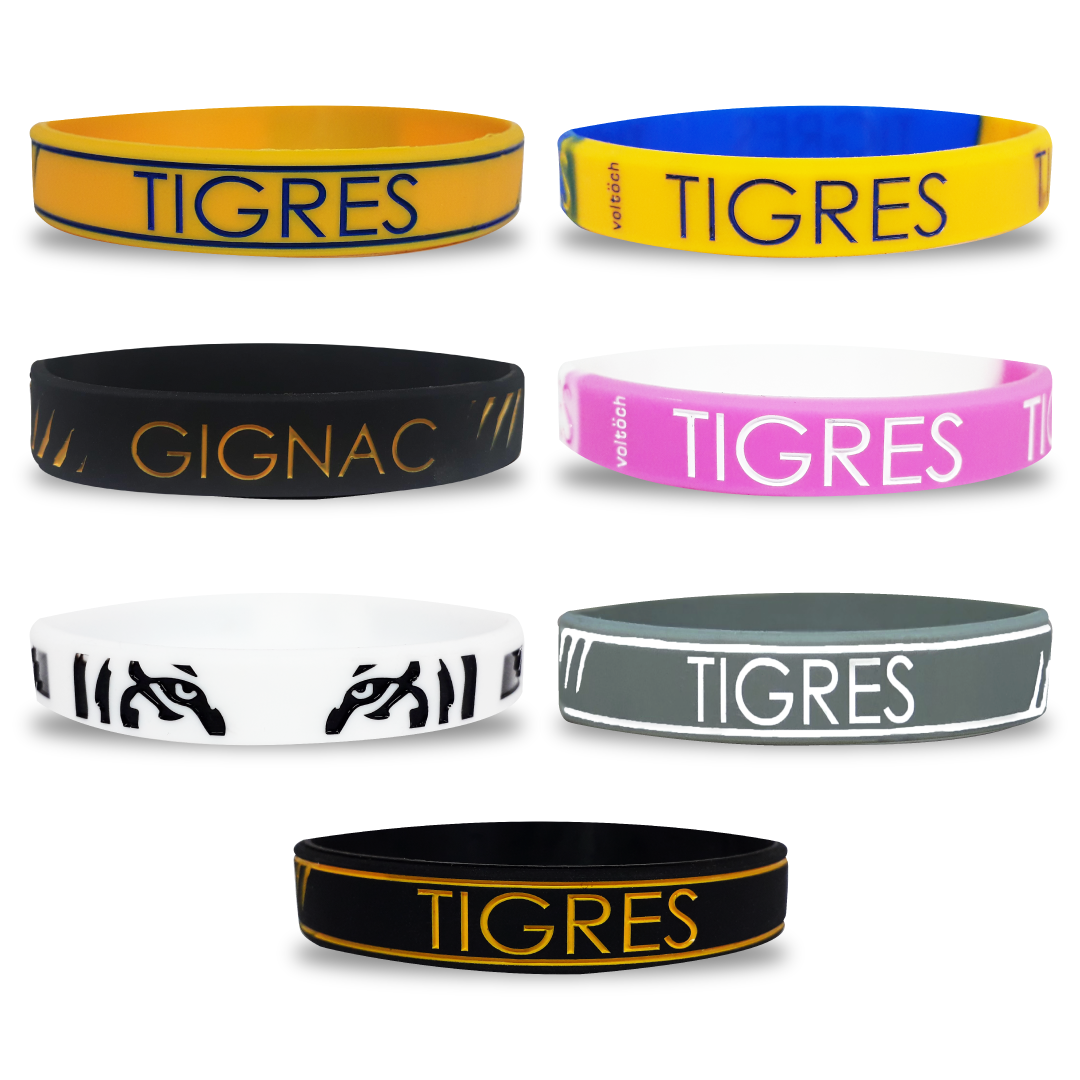 Colección de siete pulseras Tigres